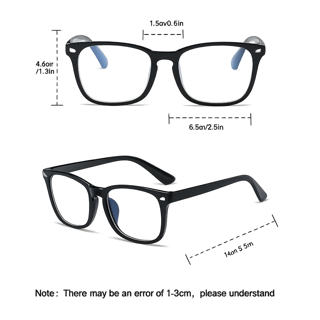 3-Pack Minimalist Square Glasses