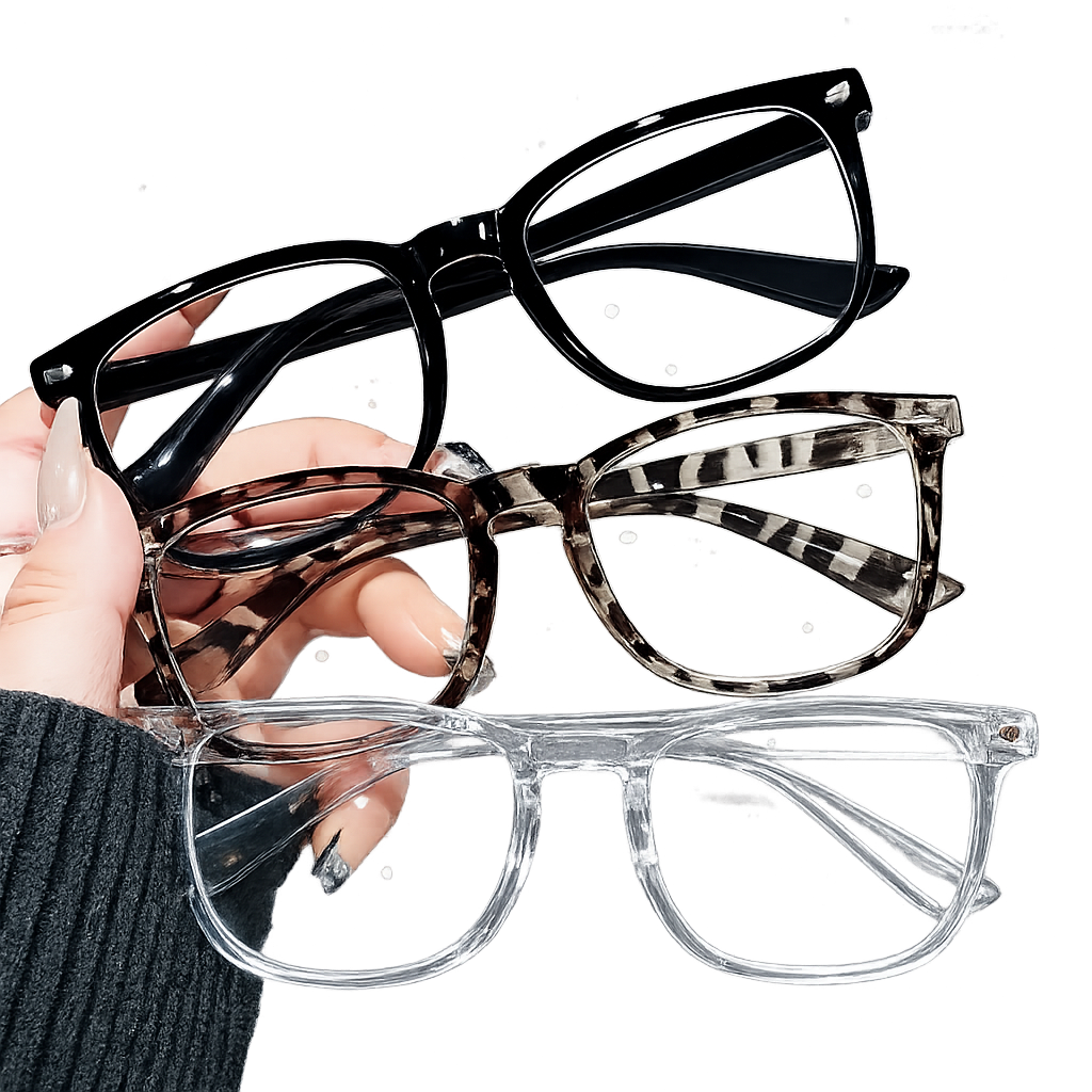 3-Pack Minimalist Square Glasses