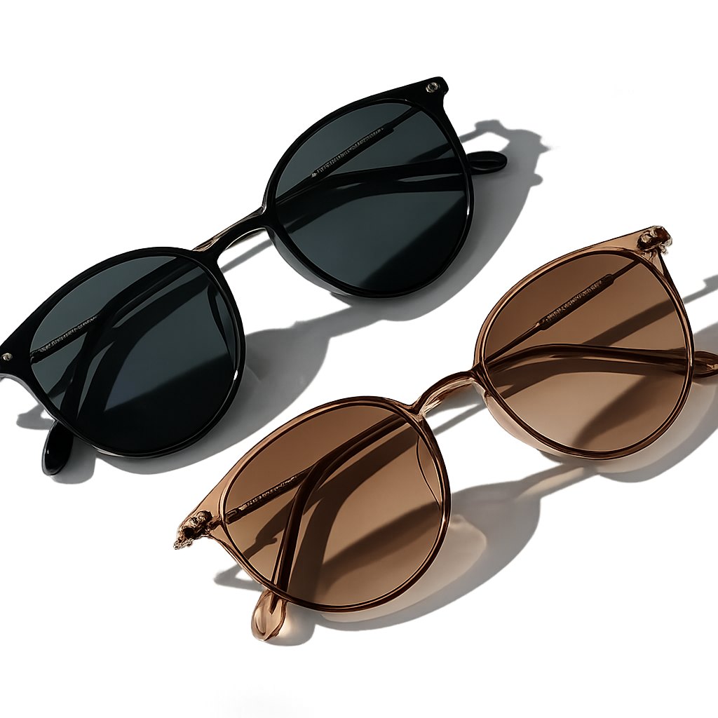 Skinny Cat-Eye Sunglasses – Elegant Narrow Design (2-Pack)