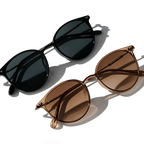 Skinny Cat-Eye Sunglasses – Elegant Narrow Design (2-Pack)