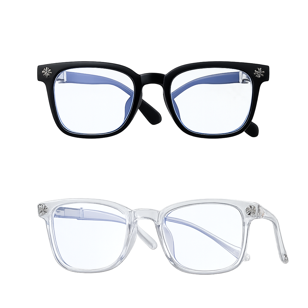 Square Frame Glasses – Modern Black & Clear Style