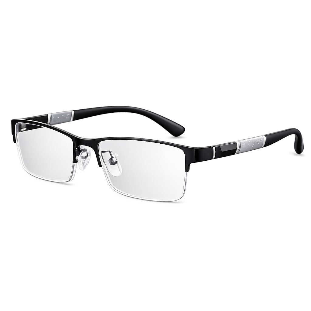 Slim Half-Frame Glasses – Contemporary Office Style