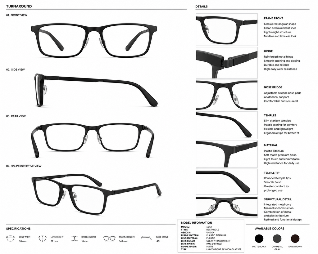 Full-Frame Titanium Glasses – Modern Unisex Style
