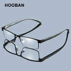 HOOBAN Stainless Steel Rectangular Glasses