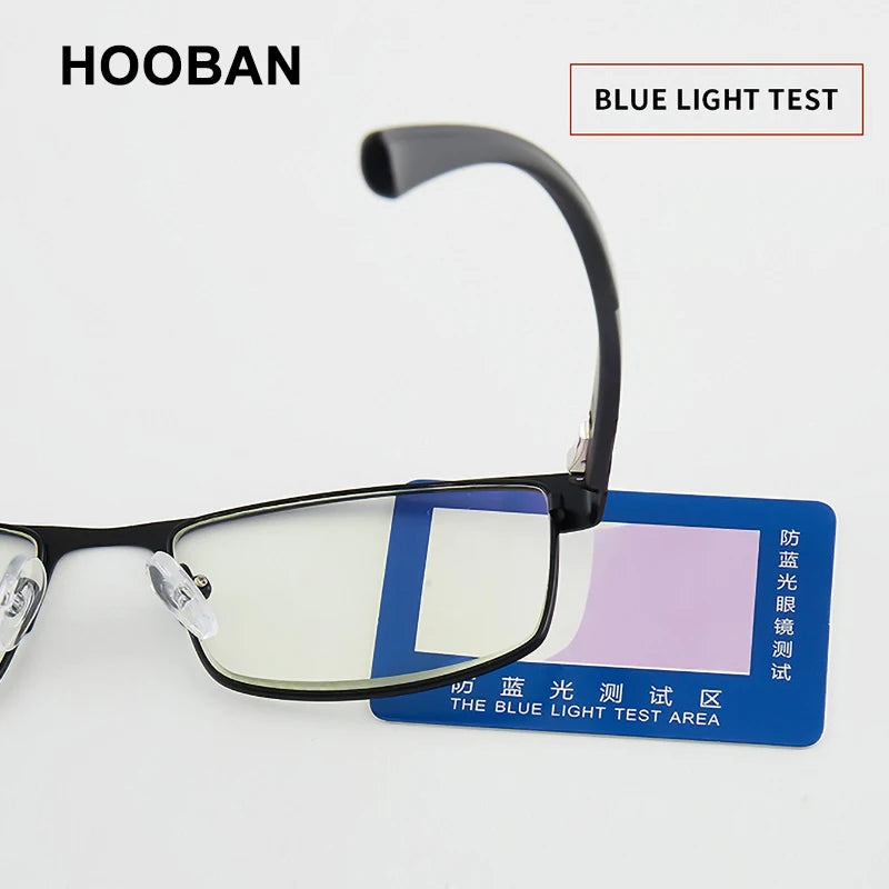 HOOBAN Stainless Steel Rectangular Glasses