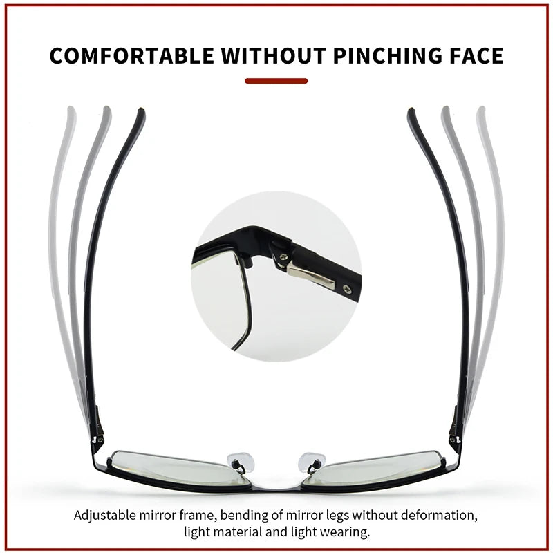 HOOBAN Stainless Steel Rectangular Glasses