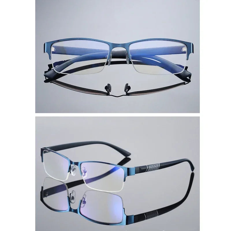 Slim Half-Frame Glasses – Contemporary Office Style