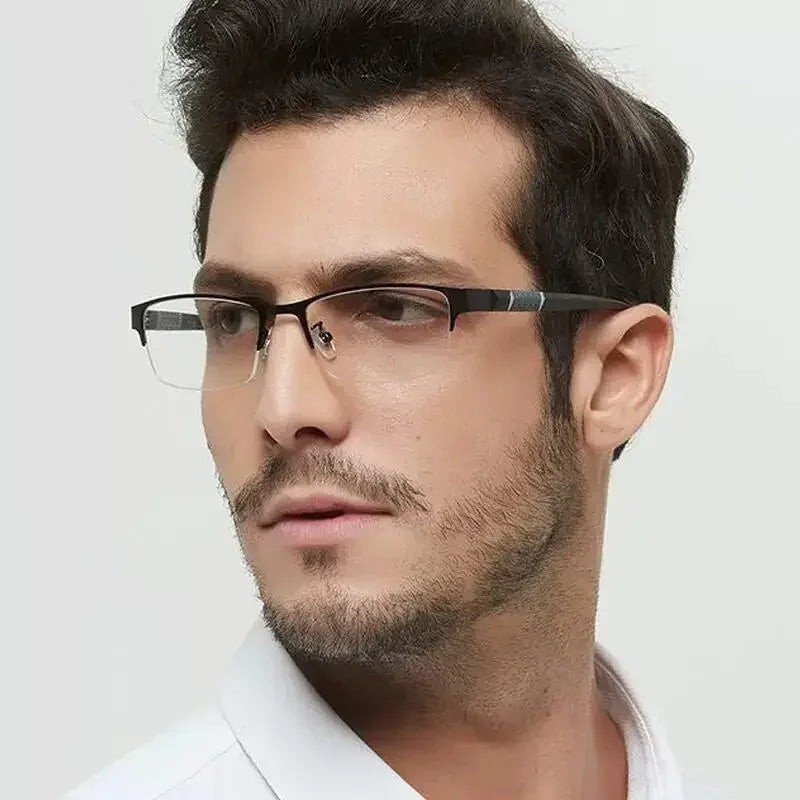 Slim Half-Frame Glasses – Contemporary Office Style