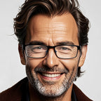 HOOBAN Stainless Steel Rectangular Glasses