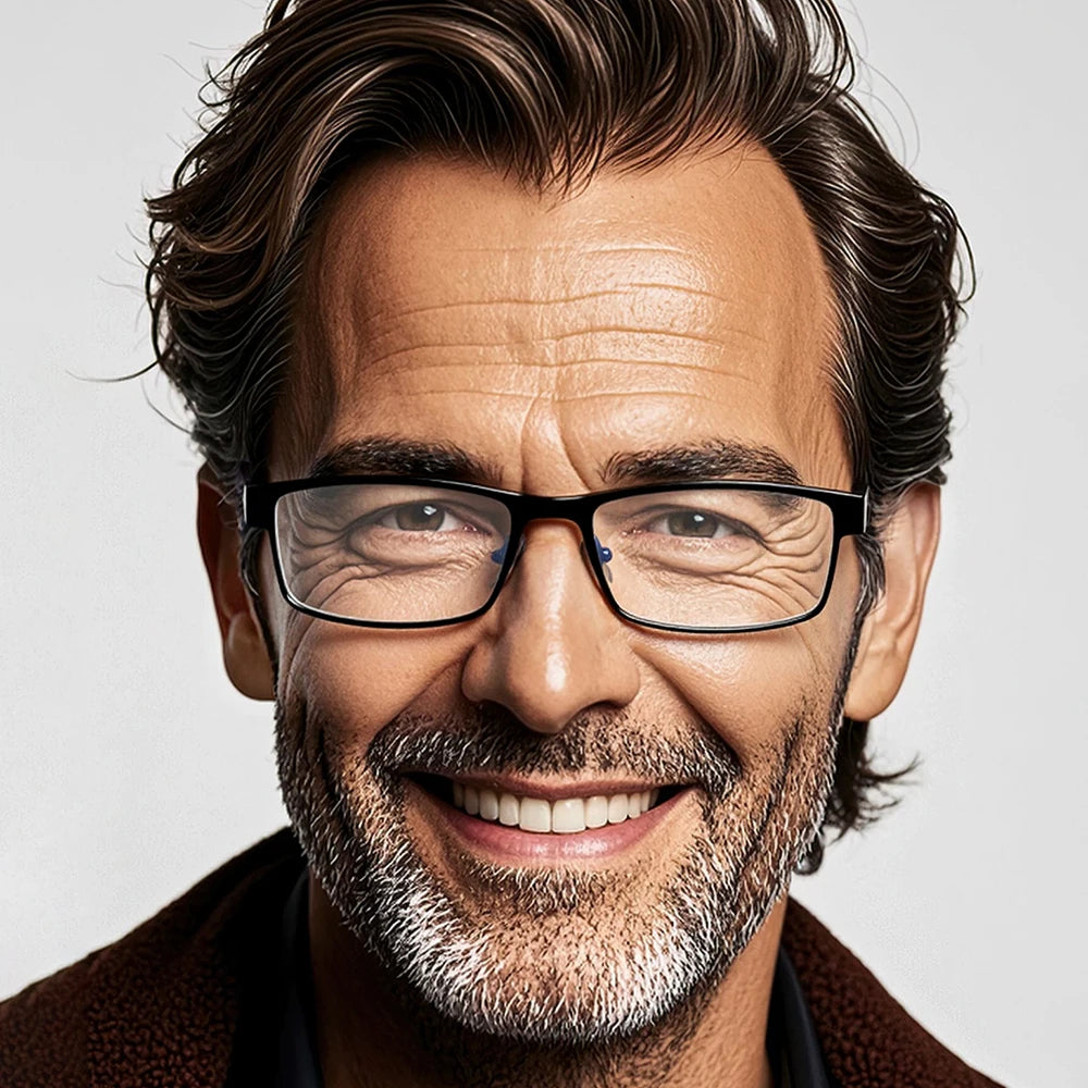 HOOBAN Stainless Steel Rectangular Glasses