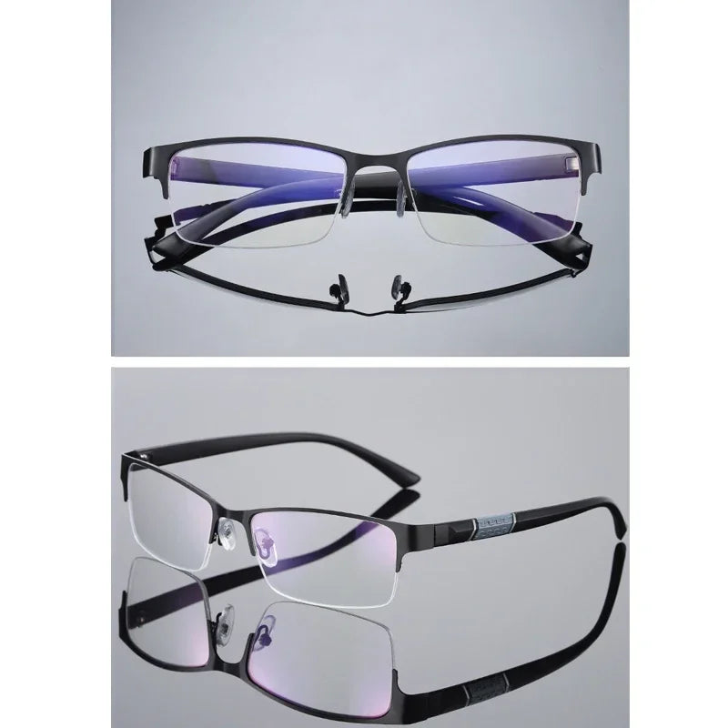 Slim Half-Frame Glasses – Contemporary Office Style