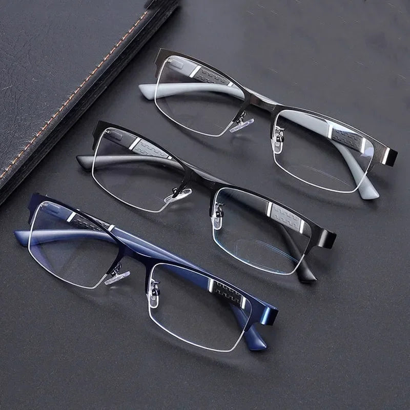 Slim Half-Frame Glasses – Contemporary Office Style