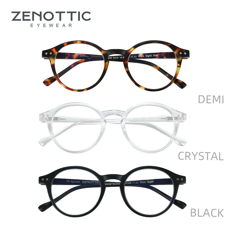 ZENOTTIC Circular Frame Glasses – Urban Minimal Look