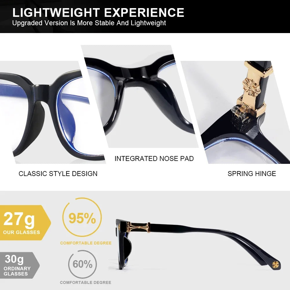 Square Frame Glasses – Modern Black & Clear Style
