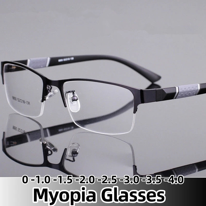 Slim Half-Frame Glasses – Contemporary Office Style