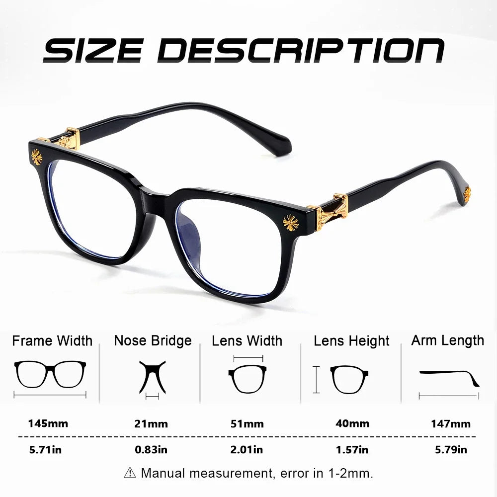 Square Frame Glasses – Modern Black & Clear Style