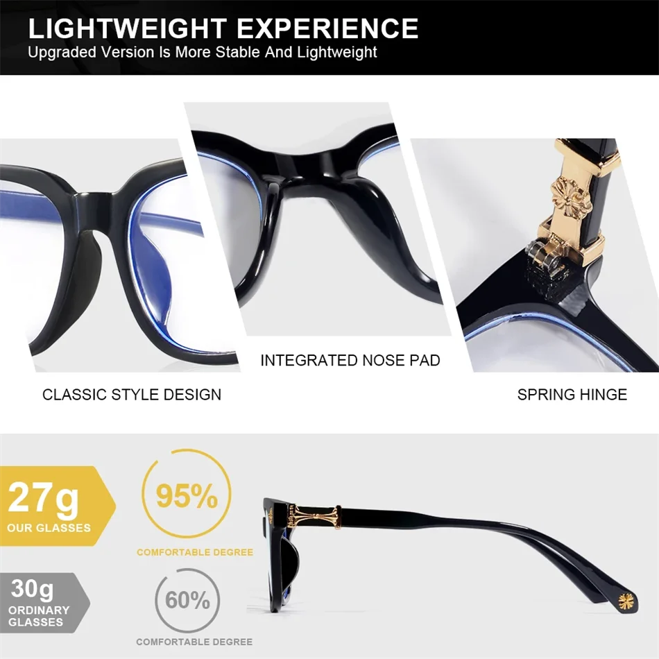 Square Frame Glasses – Modern Black & Clear Style