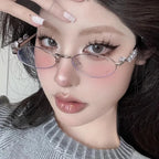 Unisex square fashion simple glasses (metal frame)